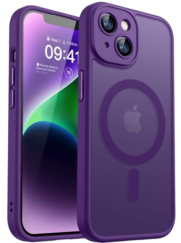 CANSHN für iPhone 14 Hülle mit Kameraschutz, Dunkelviolett