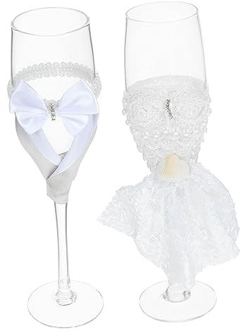 PAMINGONO 1par Copa De Vino Personalizada Para Bodas Juego De Flautas De Champán Para Novios Vasos De Celebración Para Fiestas y Eventos Especiales