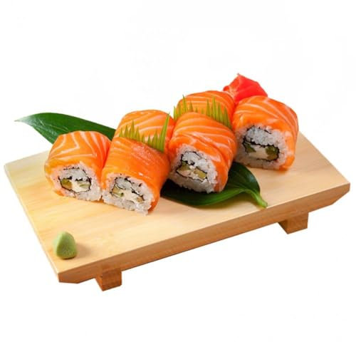 Glixoft Bambus-Sushi-Brett, Sushi-Rollbrett, Sushi-servierbrett, Japanisches Sashimi-tablett Für Kommode, Theke, Lebensmittel, Kaffee, Tee, Snack