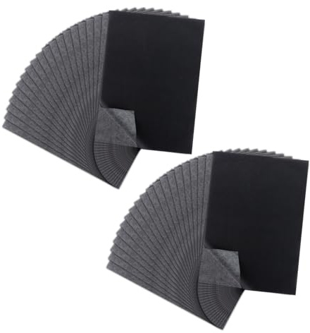ASelected Lot de 200 feuilles de papier carbone noir A4, copie carbone pour traçage, papier transfert A4, papier calque graphite noir pour métal, verre, sculpture, gravure sur bois, projets d'art