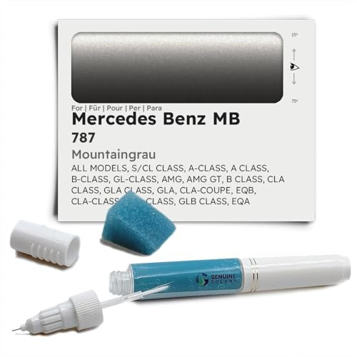 Genuine Colors Lackstift MOUNTAINGRAU 787 für Mercedes Benz MB Grau S CL Class A-Class A B-Class GL-Class AMG GT B CLA GLA CLA-Coupe EQB CLA-Class GLA-Class GLB EQA