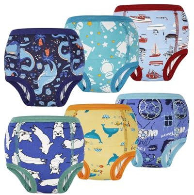 FLYISH DIRECT Baby Töpfchen Trainingshose, Kinder Töpfchentraining Unterwäsche für Jungen und Mädchen, Kleinkind Töpfchen-Trainingshosen, 140/7T