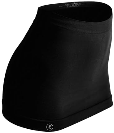 Tube Nierenwärmer Damen: Premium Rückenwärmer Rund-Strick, Bandeau-Top, Bauchwärmer & Rock, Für Alltag, Yoga & Sport, Shirtverlängerung, Stretch Schlauchrock, OEKO-TEX 100 (black, S)