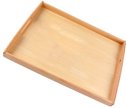 GRIRIW Holztablett Mit Griffen Serviertablett Aus Holz Aufbewahrungsbehälter Holzbehälter Holztablett Servierbox Für Küche Und Zuhause Leicht Und Handlich