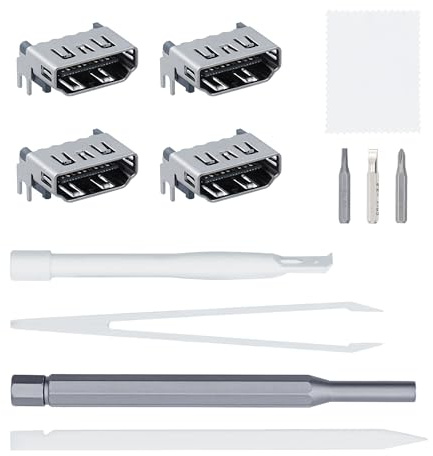 Tolesum 4 piezas HDMI Port para PS5, conector de repuesto de interfaz de enchufe a puerto HDMI para PS5 Digital Edition/UHD con herramientas de instalación