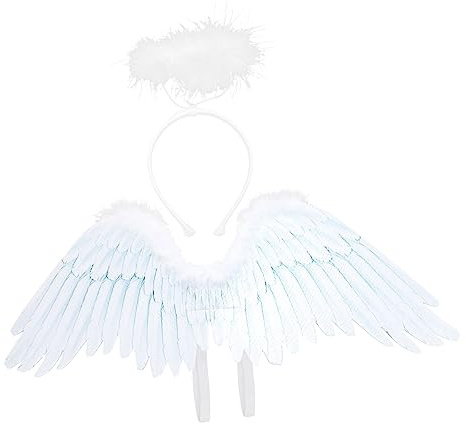 CALLARON Conjunto De Diadema De Blancas Accesorio Para Disfraz De Ángel Para Fiesta De Disfraces Halloween y Cosplay Para Adultos y Niñas