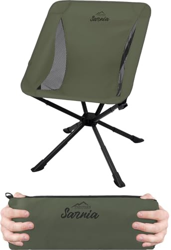 normani Ultraleichter Campingstuhl Faltstuhl Klappstuhl - Anglerstuhl mit kleinem Packmaß und Packtasche - Getränkehalter verfügbar Farbe Khaki