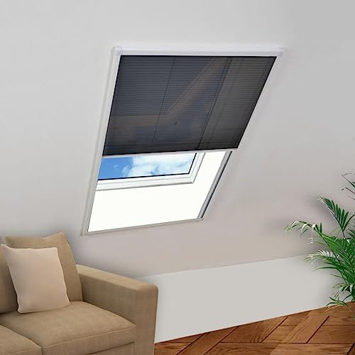 Insektenschutz-Plissee für Fenster 60 x 80 cm | Aluminium | Einfache Montage | Ideal für Wohnzimmer & Schlafzimmer | Schutz vor Insekten & Pollen
