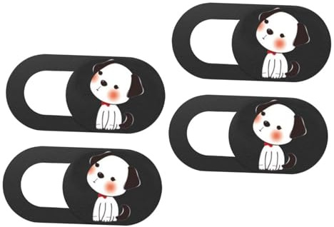 SHINEOFI 4 Piezas Cubierta Protectora De Cámara para Webcam y Portátil Diseño De Perro Cubierta De Privacidad Deslizante De Lente De Cámara Web