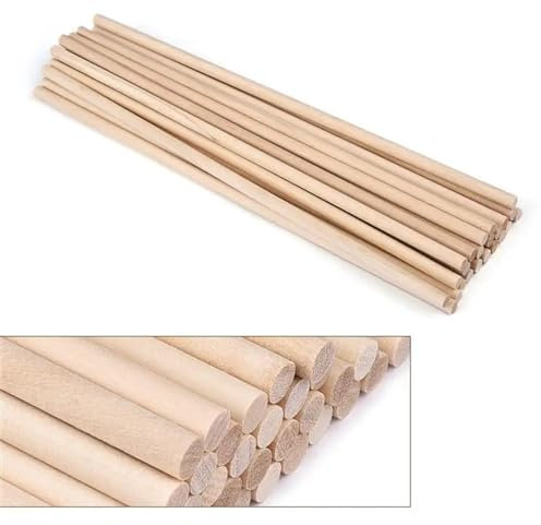 Palitos de Madera para Manualidades Palillo de madera redondo for manualidades, comida, helados y modelismo, for hacer tartas, clavijas, bricolaje, for construir modelos, herramienta de carpintería(5x