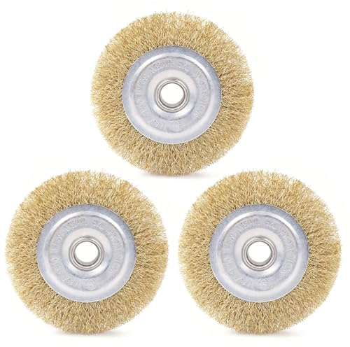 3PCS RAC814 Wire Brush Replacement for Ryobi, Steel Patio Cleaner Wire Wheel Brush with Arbor Hole for RY18PCA-0 OPC1800 OPC1815 EFB 400/401 and More, Rust and Debris Removal (115mm x 16mm x 10mm)