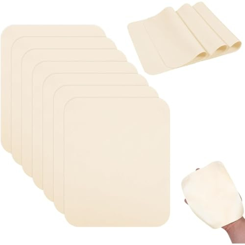 Uxsjakjsd 20Pcs Pre-Cut Chamois Cloth Large Clay Trimming Mud Tool Pottery Craft Supplies for Smoothing Pot Rim