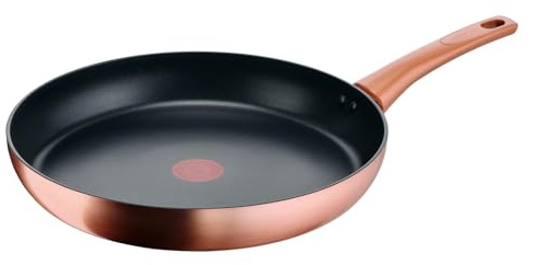 Lagostina Rosé, Padella Antiaderente Ø 32 cm, Rivestimento Titanium, Indicatore di Calore Thermo-Signal, Manico Rivettato, Compatibile con Induzione, Colore Oro Rosa