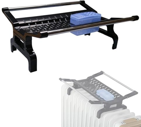 Tendederos de Ropa con Radiador Aceite, 29 X 22,5 X 16 cm, Radiadores de Aceite Tendedero Ropa con Humidificador(Black)