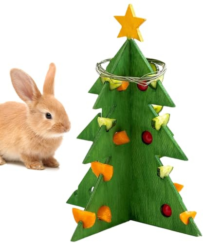 Genérico Holzspielzeug für die Suche nach Kaninchenfutter: Anreicherungsregal für Weihnachtsbäume, Heu für kleine Haustiere, interaktiv zum, Station