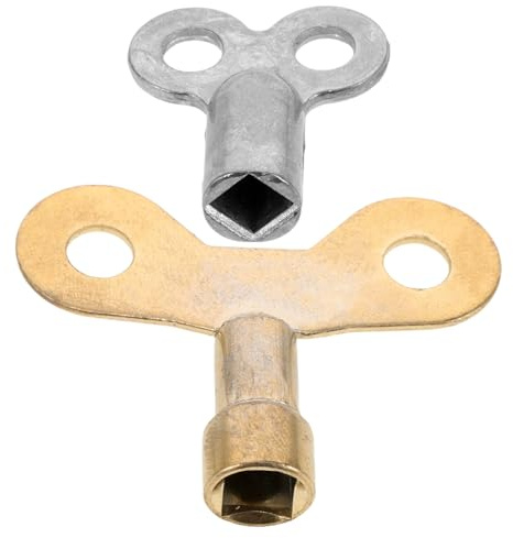HEATSHAKING 2pcs Radiator Valve Keys for Radiator Vents and Valves Lightweight Aluminum Alloy with Square Hole Design for Efficient Bleeding and Maintenance
