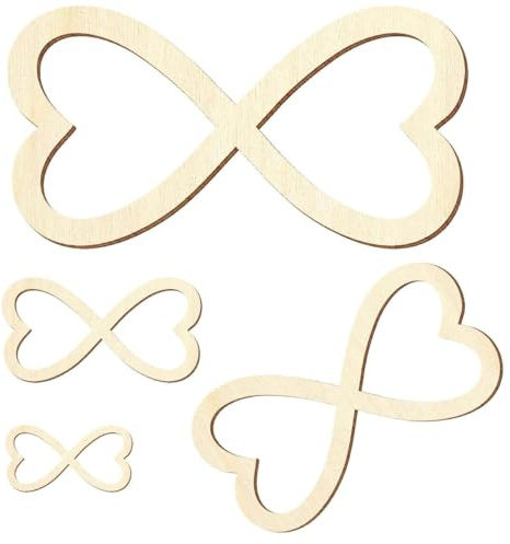 Bütic GmbH - “Love-Infinity”, simbolo dell’amore infinito: due cuori uniti che creano il simbolo dell’infinito, in compensato di pioppo da 3 mm, Compensato, 47cm lang
