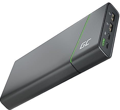 Green Cell Powerbank GC PowerPlay Ultra 26800mAh 128W | 4 Port External Battery with Fast Charge QC USB, Power Delivery USB-C 65W | Compatible with Laptop, MacBook, iPad, iPhone, Galaxy, Switch