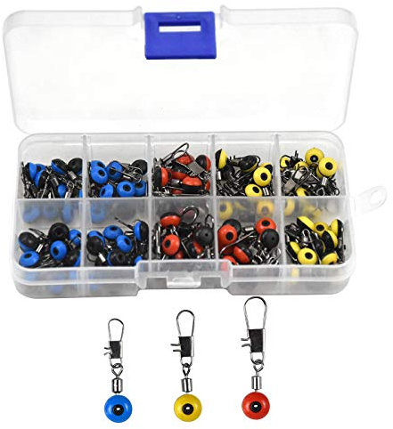 Jinlaili Angeln Barrel Wirbel, 100 STK Angelnwirbel mit Karabiner, Wirbelsortiment Angeln Edelstahl Drehgelenk, Angelzubehör, 3 Größen