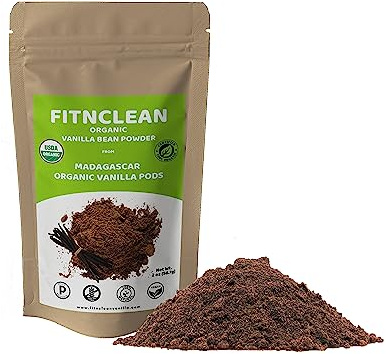 2oz Organic Madagascar Vanilla Bean Powder. Certified USDA Organic. Raw Natural Pure Unsweetened No Additives NON-GMO. Ground whole Gourmet Pods by FITNCLEAN VANILLA