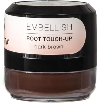 Calista Embellish Root Touch-Up, Temporary Gray Coverage & Thinning Concealer, Fibrous Formula for Fuller-Looking Hair, Water-Resistant, Dark Brown, 0.35 oz