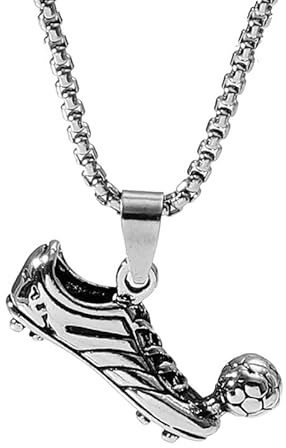 Southbankstore Halsband med fotbollsskohänge, för pojkar, hiphop-hänge, herrhalsband, herrsmycken, zink, Zink, Alexandrit