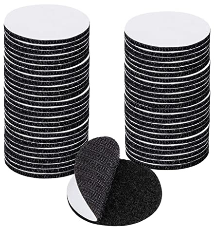 Pack of 50 50 mm Double-Sided Tape Round Tape Self-Adhesive Black Extra Strong Tape Damage Free and Fixable No Drilling Suitable Wall Floor Metal and Plastic