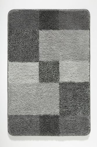Kleine Wolke Badematte Joana Platin (BL 70x120 cm) BL 70x120 cm Badematte Badteppich Badvorleger Duschvorleger Duschmatte Badeteppich