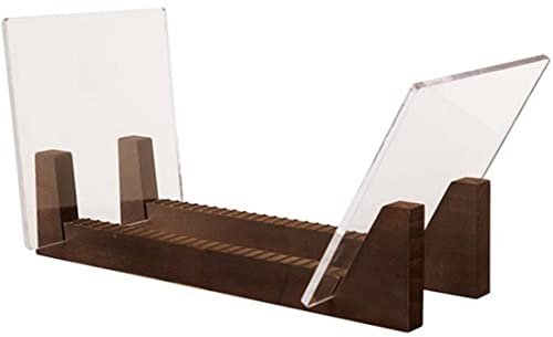 Herklotzn Support de rangement pour disques vinyles - Extrémités en acrylique - Support de présentation en bois pour album vinyle