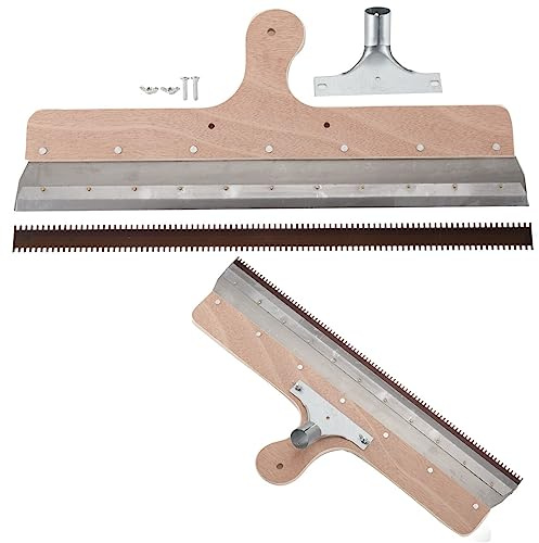 CDZHLTG Großflächenrakel, Stehrakel gezahnt Flächenrakel Rakel 560mm Flächenspachtel, Zahnbreite: ca. 2mm, Zahnhöhe: ca. 3,5mm, Zahn, Lückenbreite: ca. 4mm