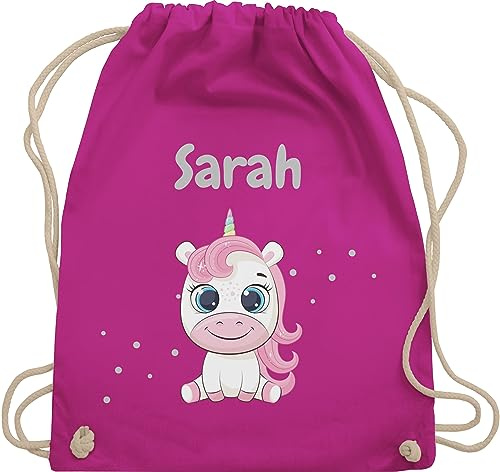 Turnbeutel Rucksack - Einhörner - Süßes Einhorn Unicorn Fabelwesen - Unisize - Fuchsia - sportbeutel mädchen name einhornrucksack unicorns beutel kindergarten für kinderturnbeutel einhörnern