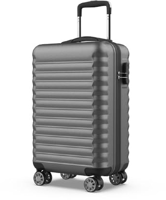 NUMADA - Maleta de Viaje Cabina Upfly 20' ABS (53x33,5x22cm) con Cierre de Combinación y 4 Ruedas Dobles 360. Maleta de Mano Rígida Resistente, Ligera con Interior Compartimentado | Gris