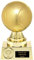 eberin · Tennis Pokal · Matchball Trophäe · Siegerpreis · Wanderpokal · Tennisball gold · Tennisschule Pokal mit Wunschgravur · stabiler Kunststoffpokal gold · Größe 16,5 cm
