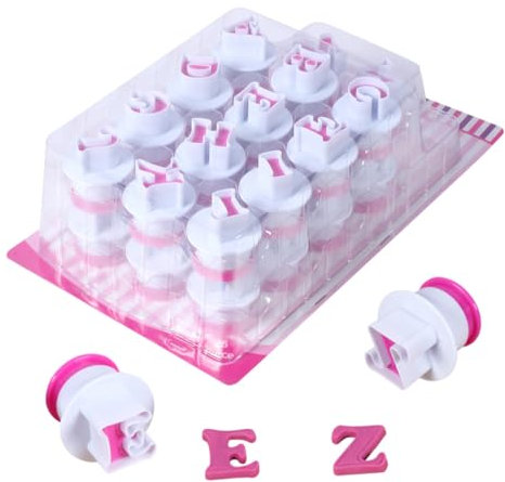BESTonZON 1set Stampini Per Biscotti Con Lettere Maiuscole Modelli Creativi Per Fondant e Decorazioni Cutter Per Biscotti Inossidabile Per Dolci Fatti Casa e Festività