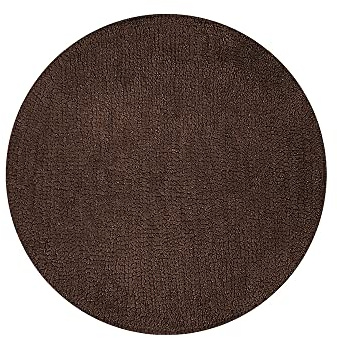 OLIVO.Shop | Galaxy Runde Badematte, rutschfest, kurzer Flor, saugfähig, weiche Mikrofaser-Baumwolle, maschinenwaschbar (Braun, 55 cm)