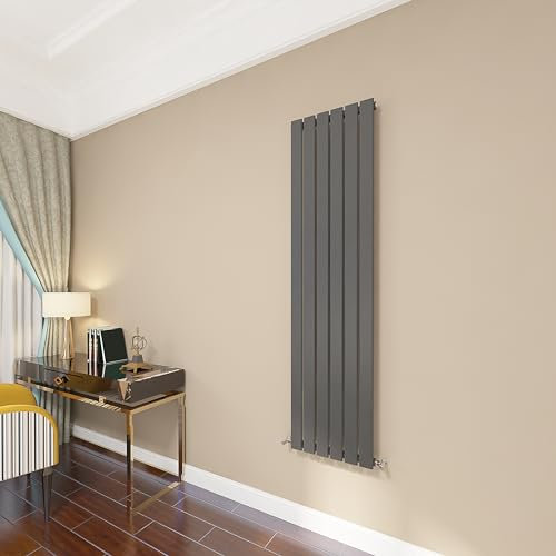 Acezanble∣Flat Panel Radiator 1600x408mm Vertical Radiator Anthracite Single Column Horizontal Radiator Modern Designer Central Heating Radiators