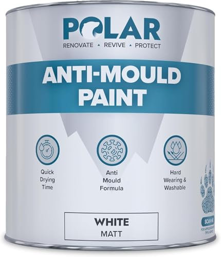 Polar Anti Mould Paint - Magnolia 1 Litre - Prevent & Control Mould On Internal Walls & Ceilings - Easy To Apply
