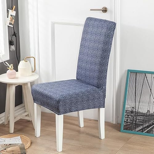 Stuhlhussen Grau Blau Minimalistisch Stuhlhussen Schwingstühle Universal Stretch Hussen für Stühle Abnehmbarer Waschbarer Stuhlbezug Stühle Schutz Dekoration Stuhlhusse(2er Set)