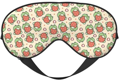Schlafmaske, Frosch-Halte-Erdbeer-Augenmasken zum Schlafen, Schlafmasken für Damen und Herren, Verdunkelungs-Augenabdeckungen für Reisen/Schlafen