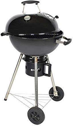 Parrilla de carbón para Barbacoa Redonda, Parrilla móvil para Barbacoa, Parrilla portátil para jardín, Parrilla de Acero Inoxidable, Rejilla de Acero Cromado, contenedor de carbón esmaltado, 2 Rueda