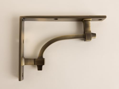 Regalhalterungen aus massivem Messing im Vintage-Stil, massives Messing, schwere Messingguss-Regalhalterung