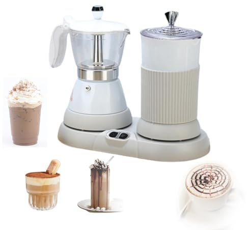 Caffettiera, Moka elettrica e montalatte, Caffettiera a percolatore Caffettiera, Mini macchina automatica per la schiumatura del latte per uso domestico, per cappuccino, moka e latte macchiato