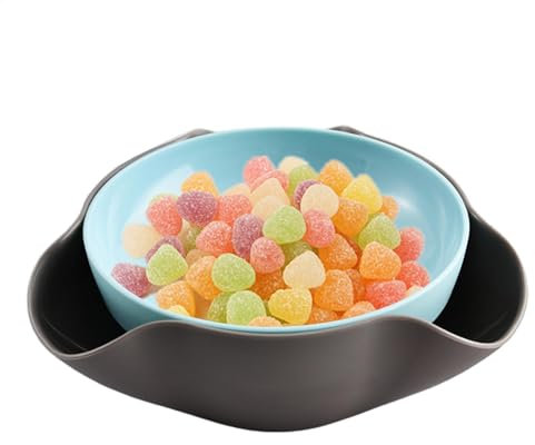 Cuenco de doble capa para servir frutos secos, plato para servir aperitivos con almacenamiento de conchas, almacenamiento de caramelos de cáscara de nueces, cuenco de pistachos con almacenamiento de