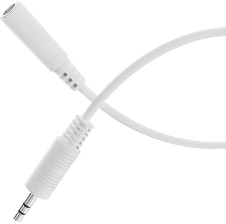 HDSupply Cavo di prolunga Aux, prolunga cavo jack da 1,50 m, jack stereo da 3,5 mm audio, cavo audio per cuffie, soundbar, TV, auto, radio, bianco