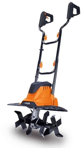 IXES Elektro Motorhacke Gartenfräse | 36cm Arbeitsbreite | Leistungsstarker 1050W 1,4PS Motor | 22cm Arbeitstiefe | 16 Hackmesser | Sicherheitsschalter | Bodenhacke Ackerfräse Kultivator