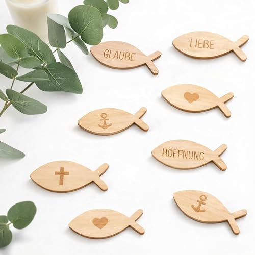 100 Stück Taufe Deko, Streudeko Taufe, Taufdeko Junge, Taufdeko Mädchen, Fische Konfetti für Junge Mädchen Taufdeko
