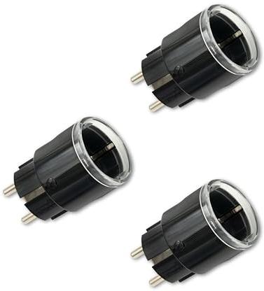 Shelly Plug S Gen3 Schwarz - WLAN Smarte Steckdose, Leistungsmessung, 12A, 2500W, Zeitschaltuhr, Matter-Zertifiziert Stecker, Heizung & Kühlung, Alexa & Google, Kein Hub Erforderlich (3 Stück)
