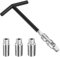 Crihovy Juego de 4 Llave Bujias, Llave de Bujía con Vaso 16 mm / 18 mm / 21 mm, Llave Bujías Universal en Forma de T Herramienta, Llave para Bujias, Llaves de Bujias Coche y Moto, Saca Bujias
