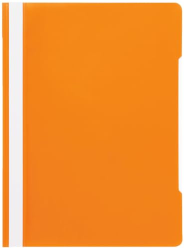 Conipa Schnellhefter A4 Orange, 25 Stück, PP-Kunststoff, stabil | Kunststoff-Schnellhefter, PVC-frei, mit Beschriftungsfeld und transparentem Deckblatt
