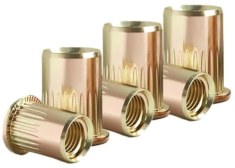 Rivet Nuts Flat Head Carbon Steel Nutser Set Perforated Nut Threaded Insert Riveting Dropping(M5 x 20pc)